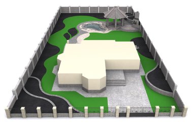 Hava perspektif, 3d render peyzaj