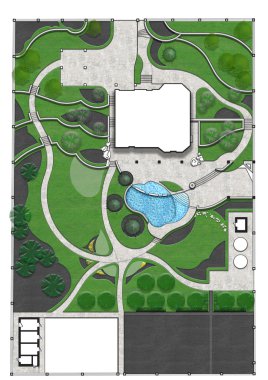 Master Planı, 3d Render peyzaj