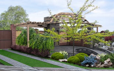 Ön ve arka bahçe tasarımları, 3d render