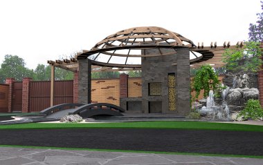 Veranda mimari vurgulamak, 3d render