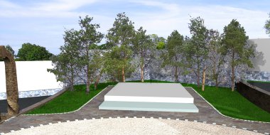 Arka bahçe bahçecilik arka plan, 3d render