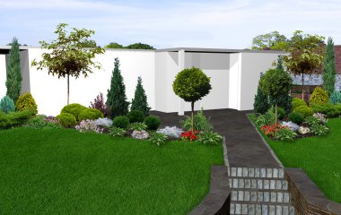 Arka bahçe bahçecilik arka plan, 3d render