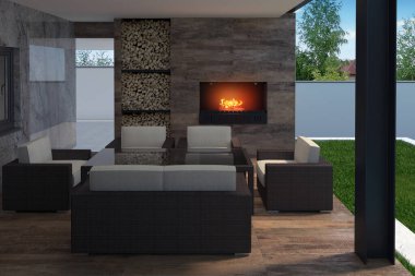 Terrace Lounge tasarım fikirleri, 3 boyutlu yorumlama