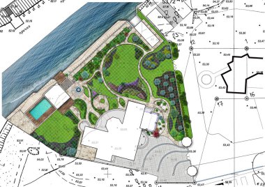 Site geliştirme planı beyaz arkaplan üzerinde izole edildi, 3B oluşturma