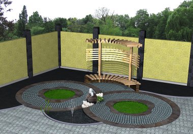 Peyzaj tasarım pergola kafes, 3d render