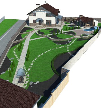 Emlak perspektif, 3d render peyzaj