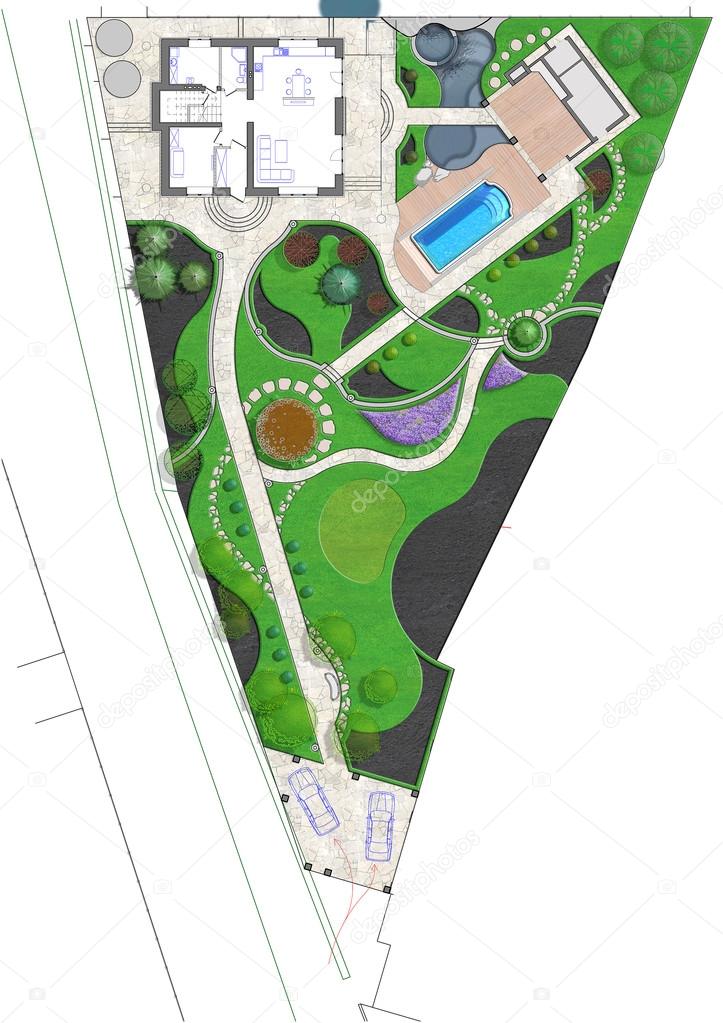 Landscaping site development plan, 2D sketch