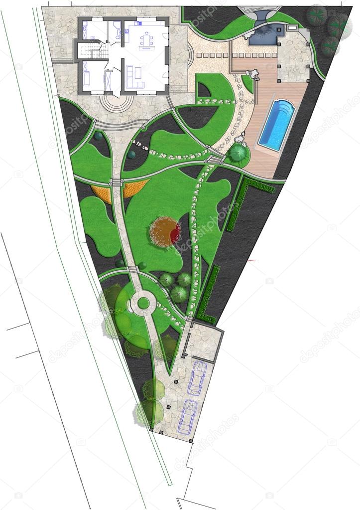 Landscaping site development plan, 2D sketch