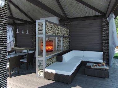 Çardak içinde 3d render görüntülemek