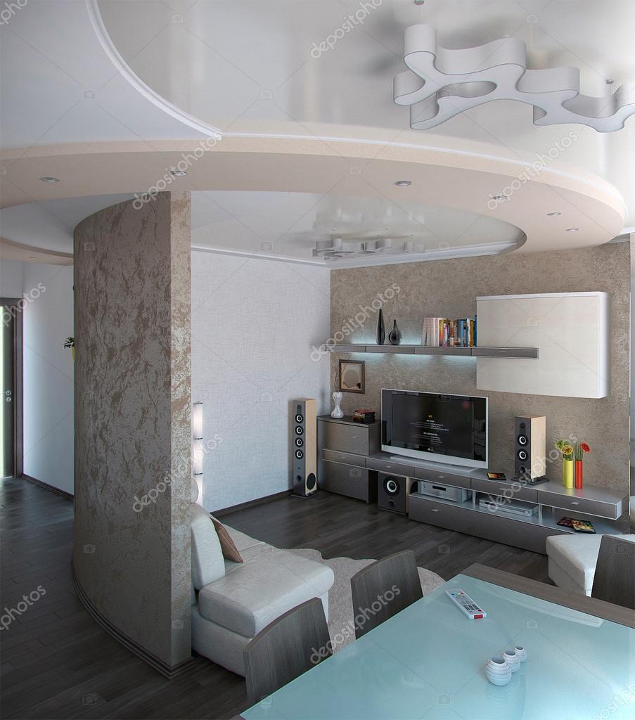 Minimalism sitting room, 3D render Stock Photo by ©ThreeDiCube 97333704