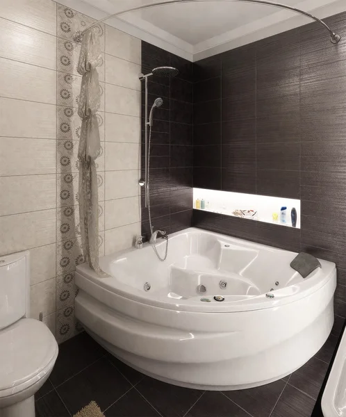 Banheiro de estilo moderno, renderização 3d — Fotografia de Stock