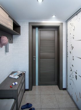 Minimalizm koridor iç, 3d render