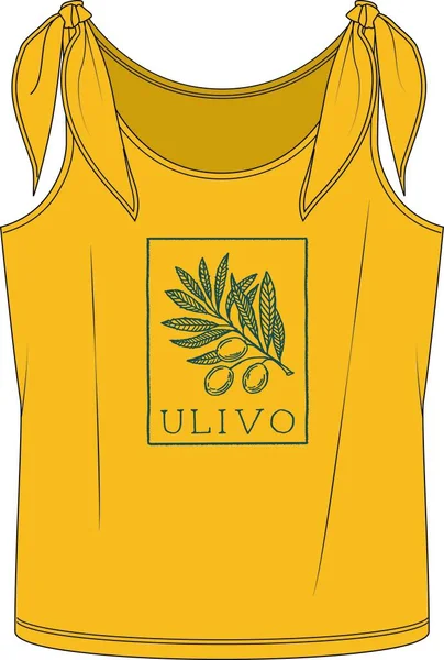 Blusa Amarilla Diseño Impresión — Vector de stock