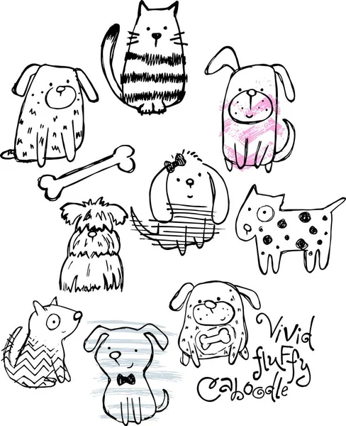 Animaux Mignons Impression Graphique — Image vectorielle