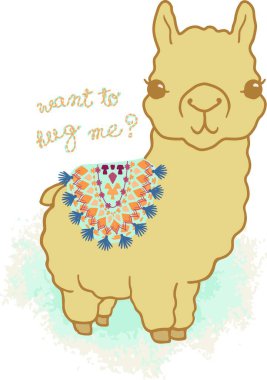 sevimli hayvan grafik baskısı