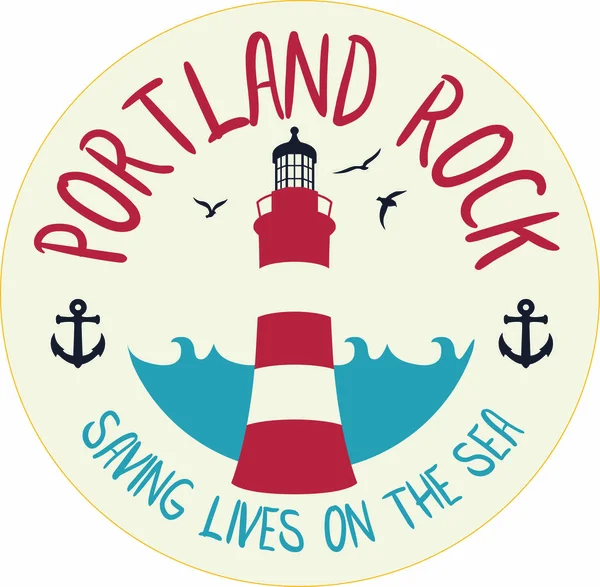Portland Sea Graphic Vector Design — Vettoriale Stock
