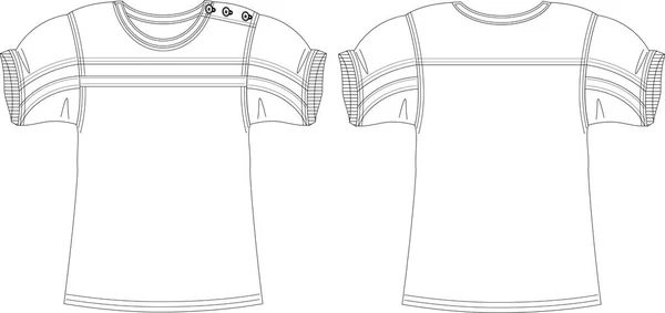 Blusas Boceto Moda Ilustración Vectorial Dibujo Técnico Plano — Vector de stock