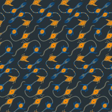 Etnik seamless modeli. Elle çizilmiş navajo kumaş