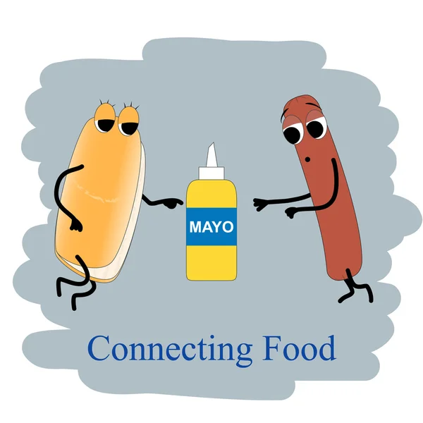 Snabbmat affisch hotdog och mayo — Stock vektor