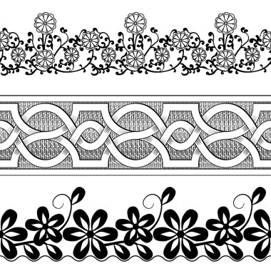 Vintage sorunsuz kenarlık kümesi. Victoria ve Çin tarzı.