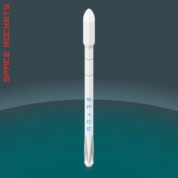 Isometrische Amerikaanse particuliere onderneming ruimte raket — Stockvector