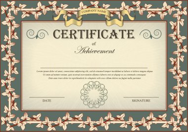 Vintage sertifika süsleme çerçeve gündüzsefası Ivy