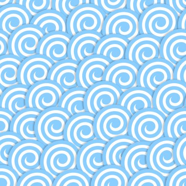 Stilize mavi dalgalar sörf ile Seamless Modeli