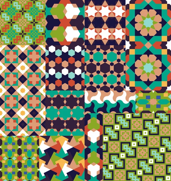 Motifs sans couture Set dans le style marocain — Image vectorielle