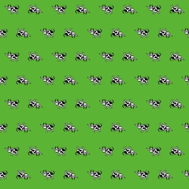 Yeşil çimenlerin üzerinde inek ile Seamless Modeli