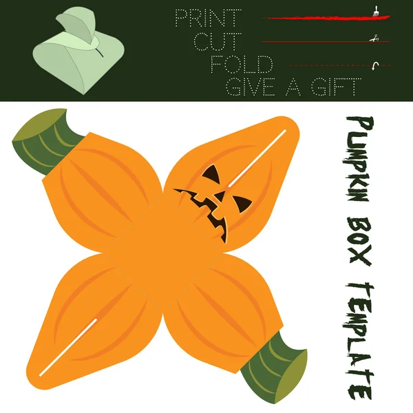 Box cut in the form Pumpkin, for candy on Halloween — Stock Vector