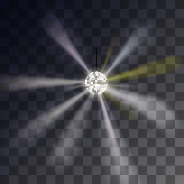 ディスコ ボール派手な光線透明な背景のベクトル — ストックベクタ