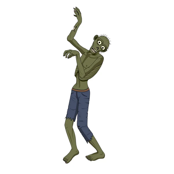 Зомби танцор изолированный фон. Векторная иллюстрация — стоковый вектор