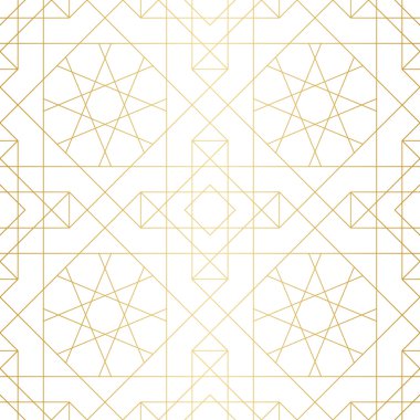 Rhombus, üçgen ve kare altın soyut geometrik desen illüstrasyon vektör