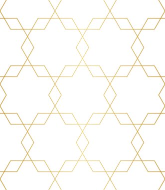 Rhombus, üçgenler ve yıldız ile altın soyut geometrik desen illüstrasyon vektör