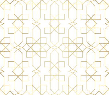 Rhombus, üçgen ve kare altın soyut geometrik desen illüstrasyon vektör