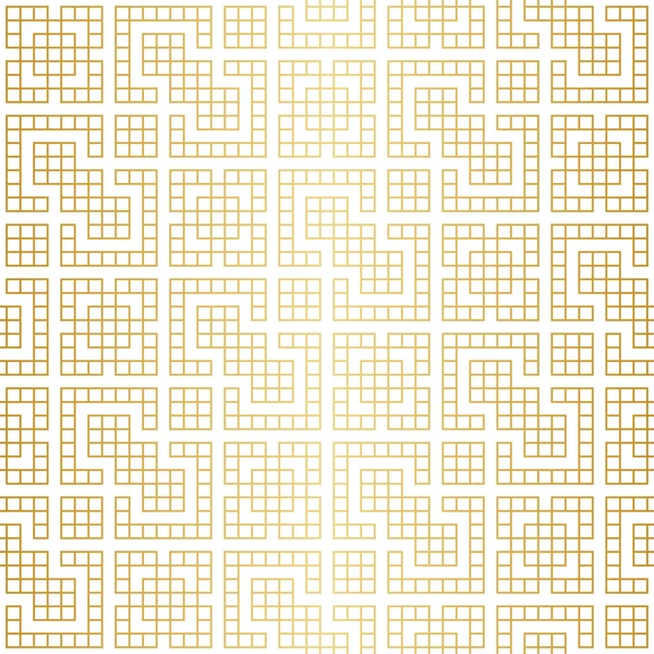 Modèle jacquard géométrique abstrait doré avec illustration vectorielle losange et carrés — Image vectorielle