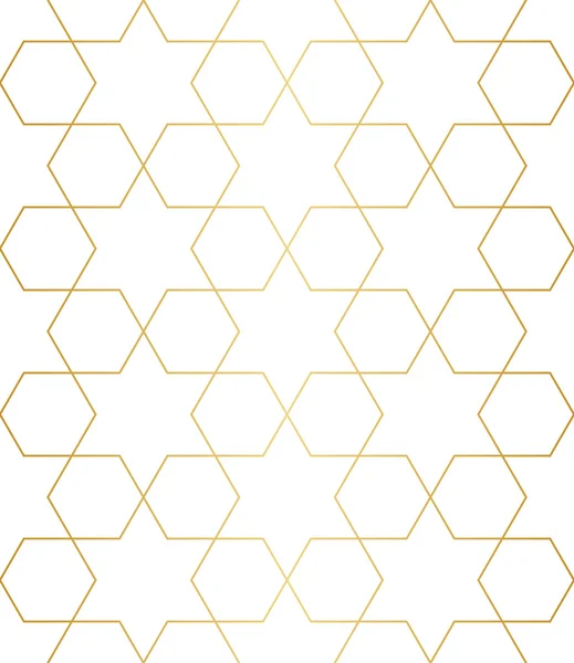 Modèle géométrique abstrait doré avec losange, étoiles et carrés illustration vectorielle — Image vectorielle