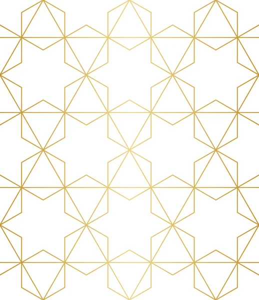 Modèle géométrique abstrait doré avec losange, triangles et carrés illustration vectorielle — Image vectorielle