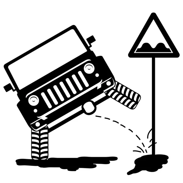 Offroad autó 3 tönkreteszed — Stock Vector