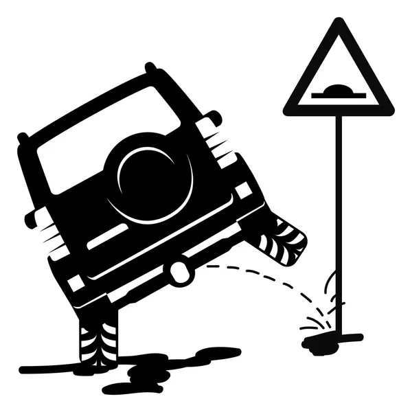 Uit de weg auto pissing — Stockvector