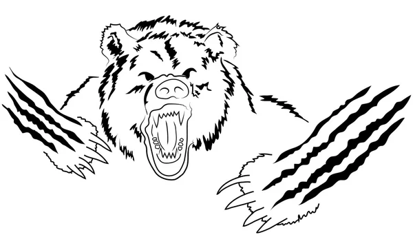 Boos grote grizzly — Stockvector