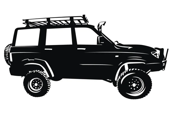 Offroad auto silhouette — Vettoriale Stock