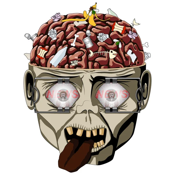 Medios cerebro zombie — Vector de stock