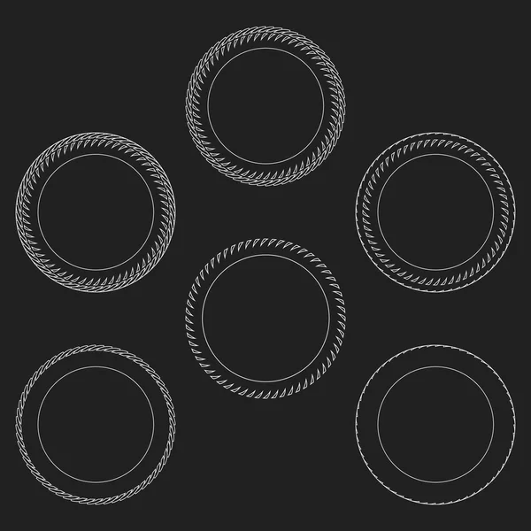 Pneu Track Vector Round Border Frame Set. Cadre de conception de logo superposé . — Image vectorielle