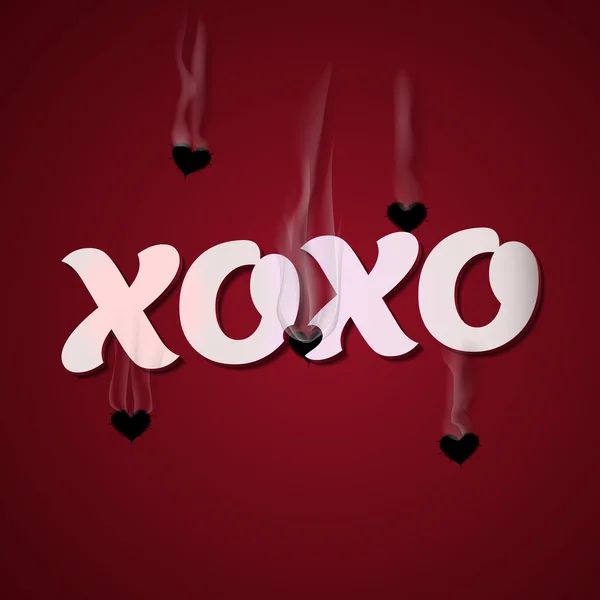 XOXO, Купидон стреляет пулями из сердец — стоковый вектор