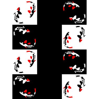 Balık bir satranç zemin üzerine Dikişsiz soyut geometrik desen
