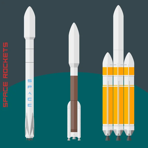Conjunto de foguetes espaciais americanos —  Vetores de Stock