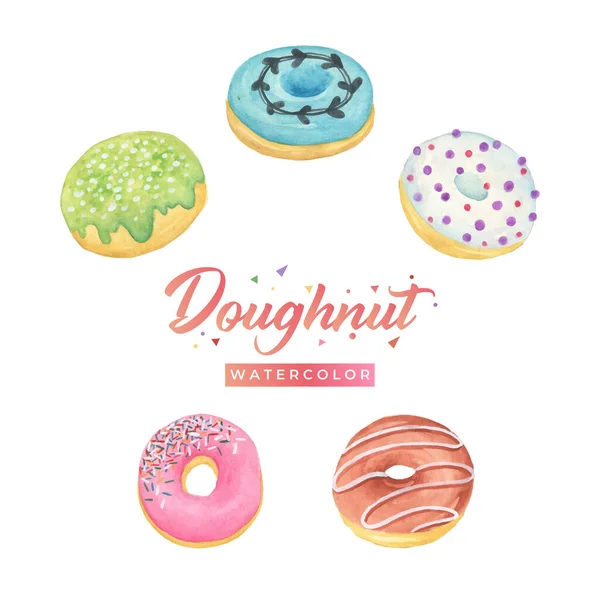 Donut Aquarel Vector Illustratie — Stockvector