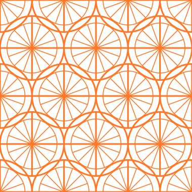 seamless modeli: Turuncu daire ve çizgiler 