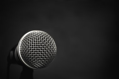 Microphone on wallpaper  background. clipart